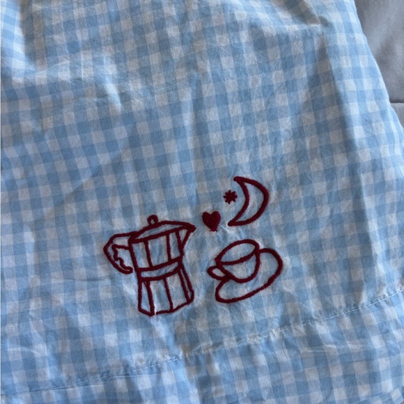 Anthropologie Blue Gingham Pajama Shorts - Picture 2 of 4